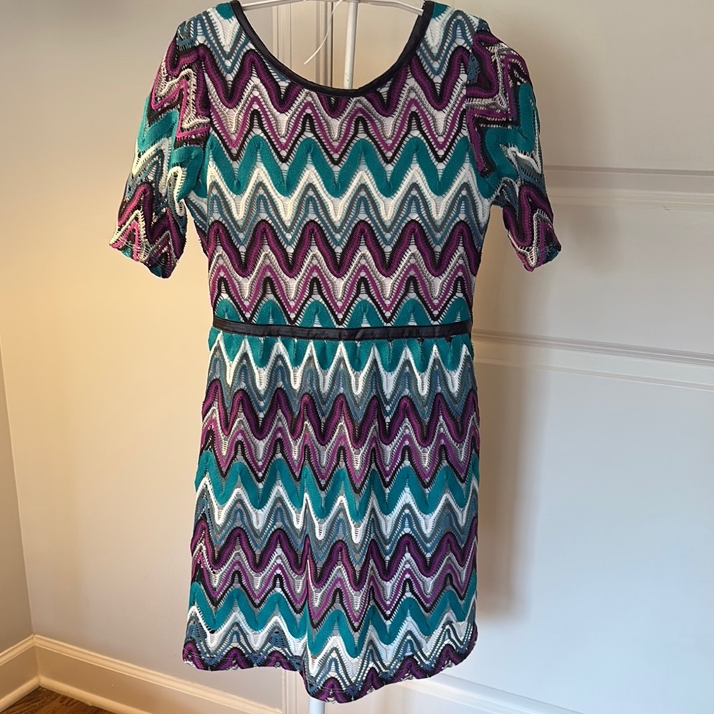 Colorful Zigzag Patterned Kids Dress - Gently Used / Very Good